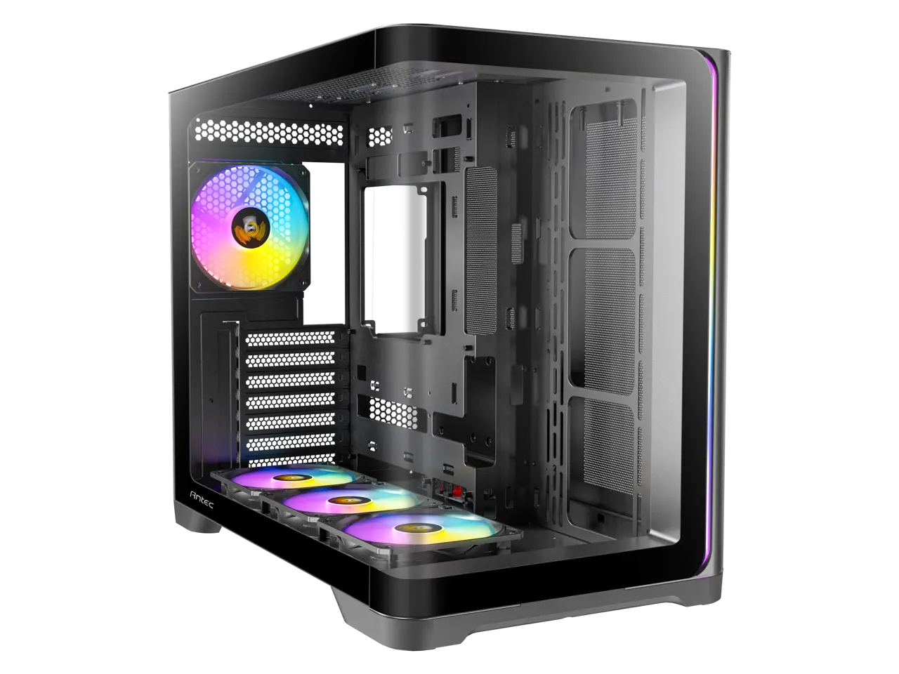Antec C5 Curve ARGB, 4 x 120mm ARGB PWM Fans Included, Up to 10 Fans Simultaneously, Type-C 3.2 Gen 2 Port, Curved Tempered Glass Front & Side Panels, 360mm Radiator Support, Mid-Tower ATX PC Case