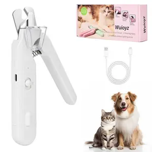 2-in-1 Dog Nail Clippers & Cat Nail Clippers Trimmers for Large Medium Small Dogs Cats Claw Trimmer Quick Sensor and Safety Guard USB Rechargeable with 2 LED Lights Dogs Nail Trimmer