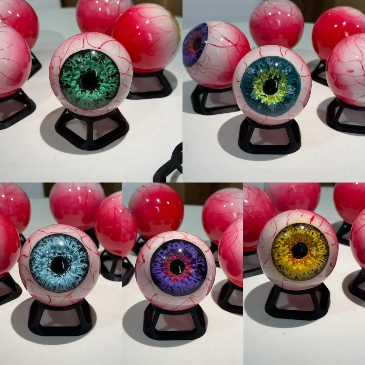 3D Hyper-realistic Resin Monster Eye Statue with Base Gothic Eyeball Desktop Decoration Halloween Home Decoration Birthday Gift