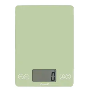 Arti Glass Digital Countertop Food Scale for Kitchen Baking Cooking with Large Display 15-Pound Capacity 9" x 6.5" x .75" Classic Green