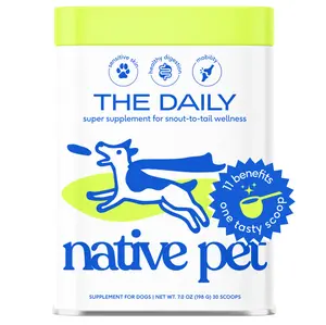Native Pet FULL PIMO SUPPLEMENT BUNDLE: The Daily 7oz, Omega Oil 8oz, Chicken Bone Broth Small - Complete Daily Nutrition for Dog Health