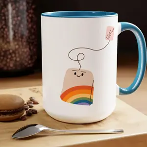 LGBTea Mug Funny Pride Coffee Cup, LGBTQ+ Tea Lover Gift, Rainbow Queer Mug, Gay Lesbian Bisexual Pride Gift, Cute Pun Coffee Mug