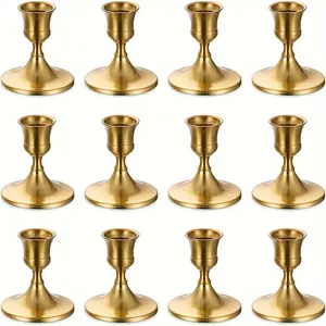 [12 Metal Candle Holders Romantic] A Set of 12/6 Metal Candle Holders, Designed for Wedding Centerpieces And Tabletop Decorations. Perfect for Creating a Romantic Atmosphere on Dining Tables. Suitable for Events, Receptions, Birthdays, And Ornaments