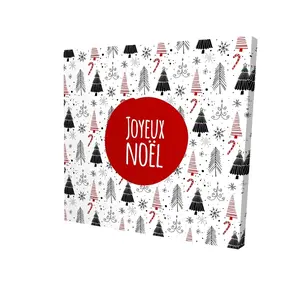 360 Stand Square White Traditional Christmas Wall Decor, 36x36 in - 360-Degree Stand Festive Home Supplies with Trees, Ideal Holiday Gift for Home Room Accessories, Artwork, Print, Decoration