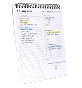 To Do List Notepad: With Multiple Functional Sections - 6.5 x 9.8 60 Sheets - Spiral Daily Planner Notebook - Task CheckList Organizer Agenda Pad for Work - Note and Todo Organization