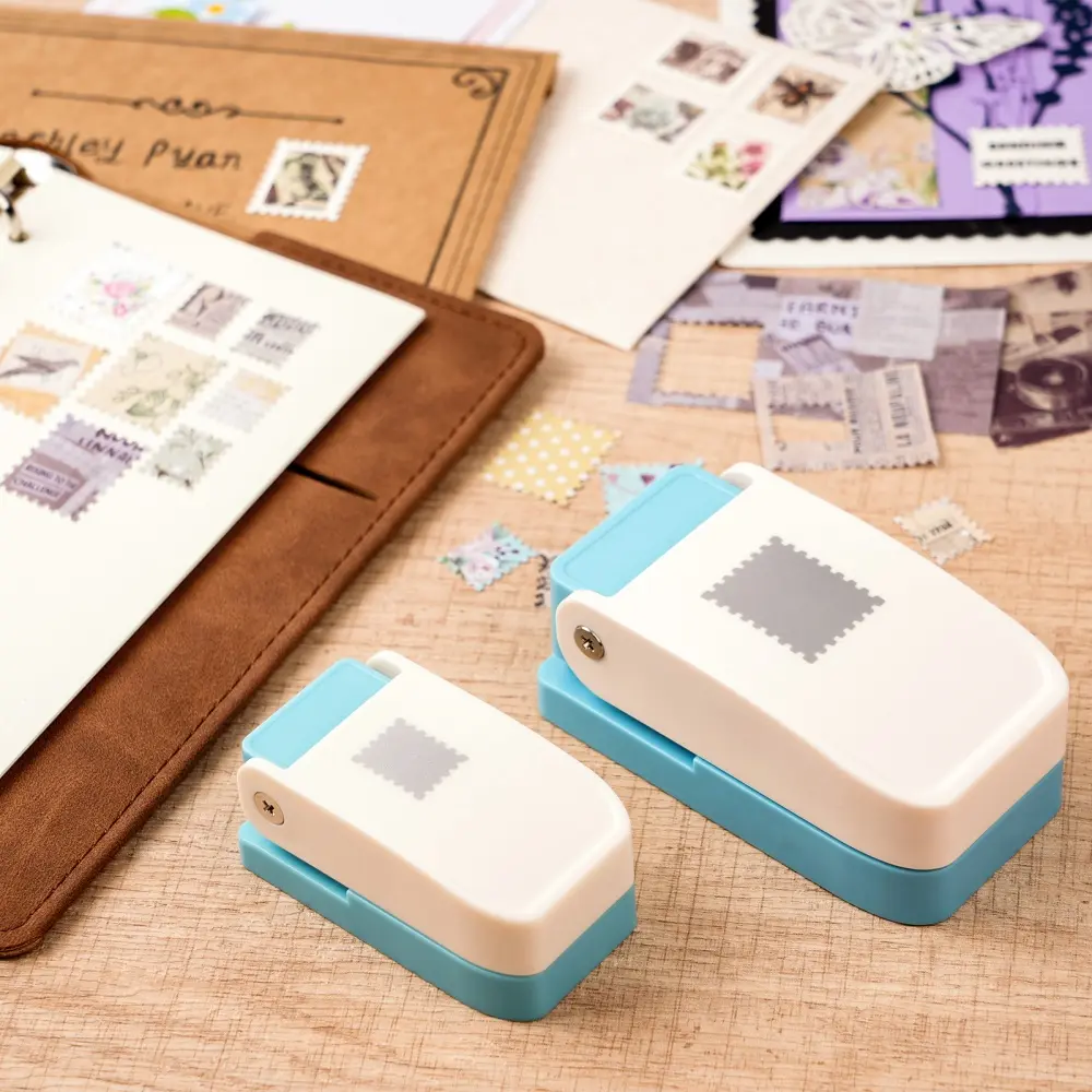 Pack of 2 includes mini and medium-sized plastic stamp punchers, perfect for decorating holiday gift cards, craft cards, photo albums, and scrapbooks.