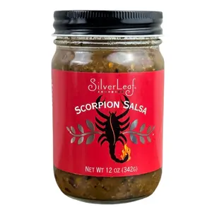 SilverLeaf Scorpion Salsa - 12oz - Scorpion Pepper Salsa Dip Sauce - Trinidad Moruga Pepper - Spicy Flavor Spice
