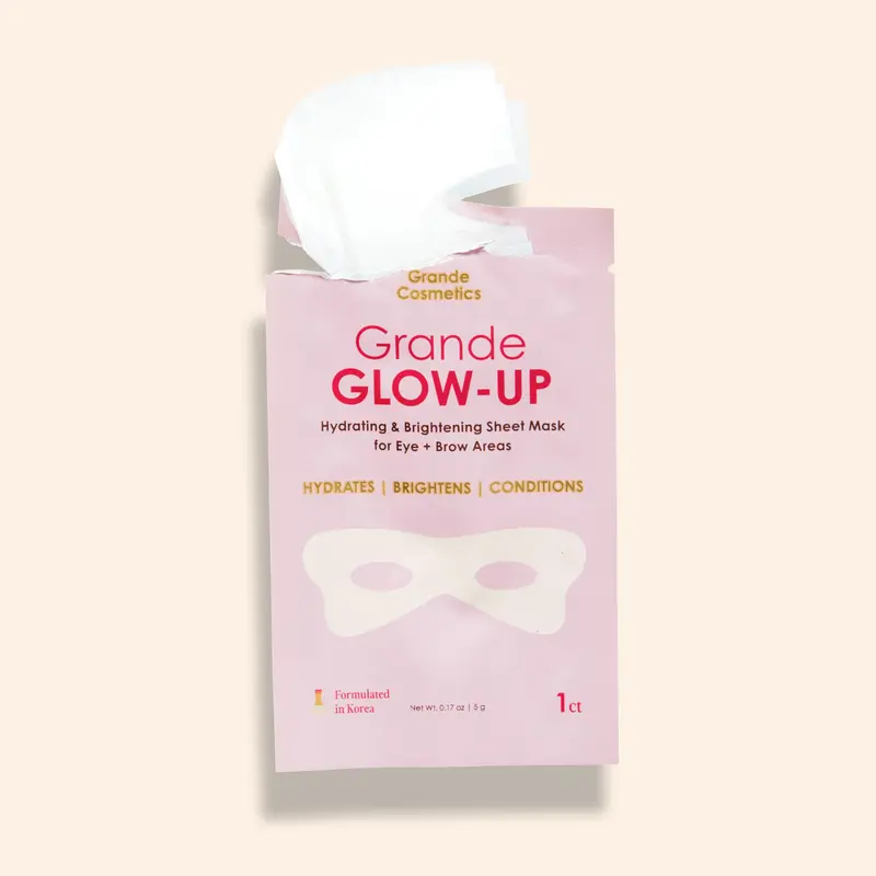 GrandeGLOW-UP - Grande Cosmetics - Hydrating and Brightening Sheet Mask for Eye and Brow Area