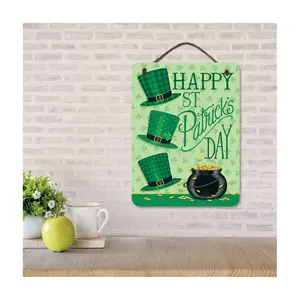 Courtside Market St. Patrick's Day Pot 12x16 Hanging Sign