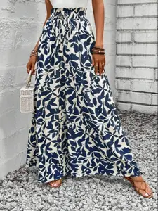 Women's Summer Floral Wide Leg Pants, Casual Loose-Fit Woven Fabric, Elastic Waistband & Tie Front Design, Perfect for Vacation Wear