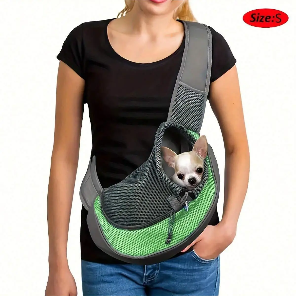 Durable Pet Sling Carrier, Breathable Mesh Travel Safe Sling Carrier for Pets Outgoing, Pet Supplies for Small Dogs & Cats