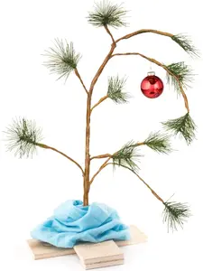 24-Inch Peanuts Charlie Brown Musical Christmas Tree with Linus Blanket Ornaments Decoration