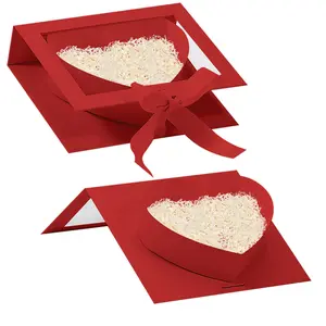 Valentine's Day Heart Shaped Gift Boxes Red Valentine Hearts Treat Box with Lids Valentines Nesting Cardboard Box for Gift Giving Holiday Decorative Present Wrapping & Packaging