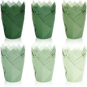 180 count Sage Green  Cupcake Liners Gradient Green Muffin Baking Cups Cupcake Wrappers for Wedding Bridal Shower Spring Holiday Party Supplies