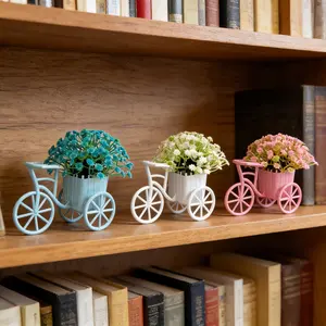 Mini Tricycle Starry Sky Artificial Plant Set, Realistic Greenery & Flowers, Artificial Flower Arrangements, Indoor Home Living Room Office Desk Decoration, House Plants Decor