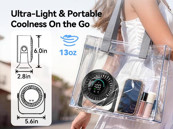 DIGIX Rechargeable USB Desk Fan for Bedroom, 100 Speeds, 360° Rotation, Wall Mounted Design Small Portable Table Fan with LED Display, Quiet Personal Desktop Cooling Fans for Home Office