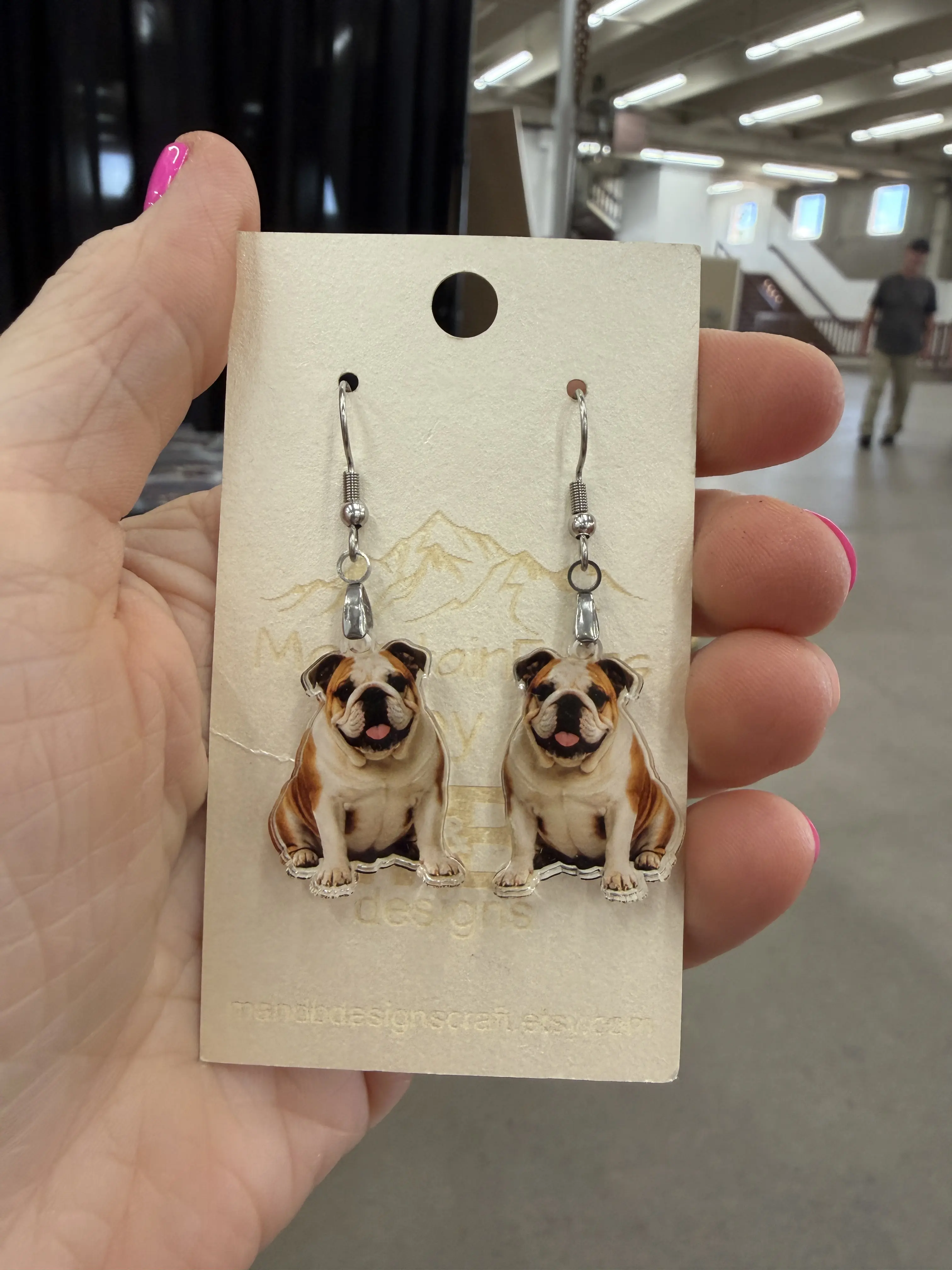English Bulldog Puppy Earrings