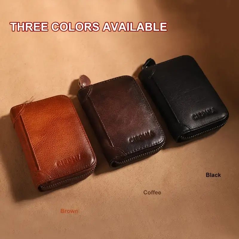 Men's Minimalist Leather Wallet - RFID Blocking Bifold Card Holder, Credit Card Organizer, RFID Blocking Pouch with Multiple Slots for Front Pocket Daily Carry, Mens Wallet, Men's Minimalist Wallet