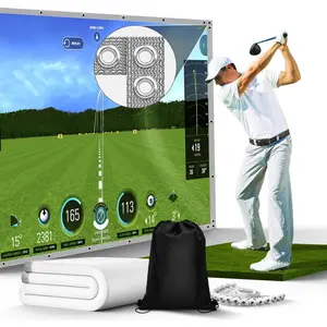Golf Simulator  Screen: Ultra Clear Golf  Screen for /Indoor/Garage Swing  - 5mm Thickened Golf Screen with 36 Upgraded Grommet Holes & 20 Ball Bungee Cords, 5 Size