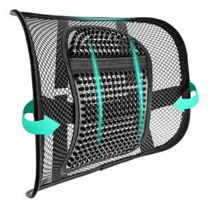 Mesh Back Lumbar Support Cushion - Breathable Seat Cushion for Office Chairs & Car Seats (12” x 16”) with Adjustable Straps & Ergonomic Design