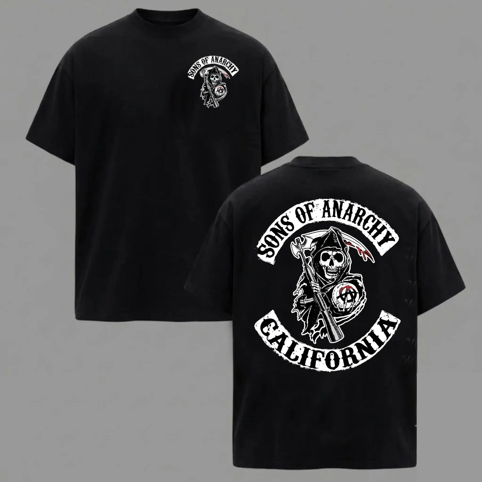 Sons of Anarchy – Redwood Original Grim Reaper T-Shirt, Vintage Biker Motorcycle Club Graphic Apparel, Jax Teller Inspired Unisex Fan Gift