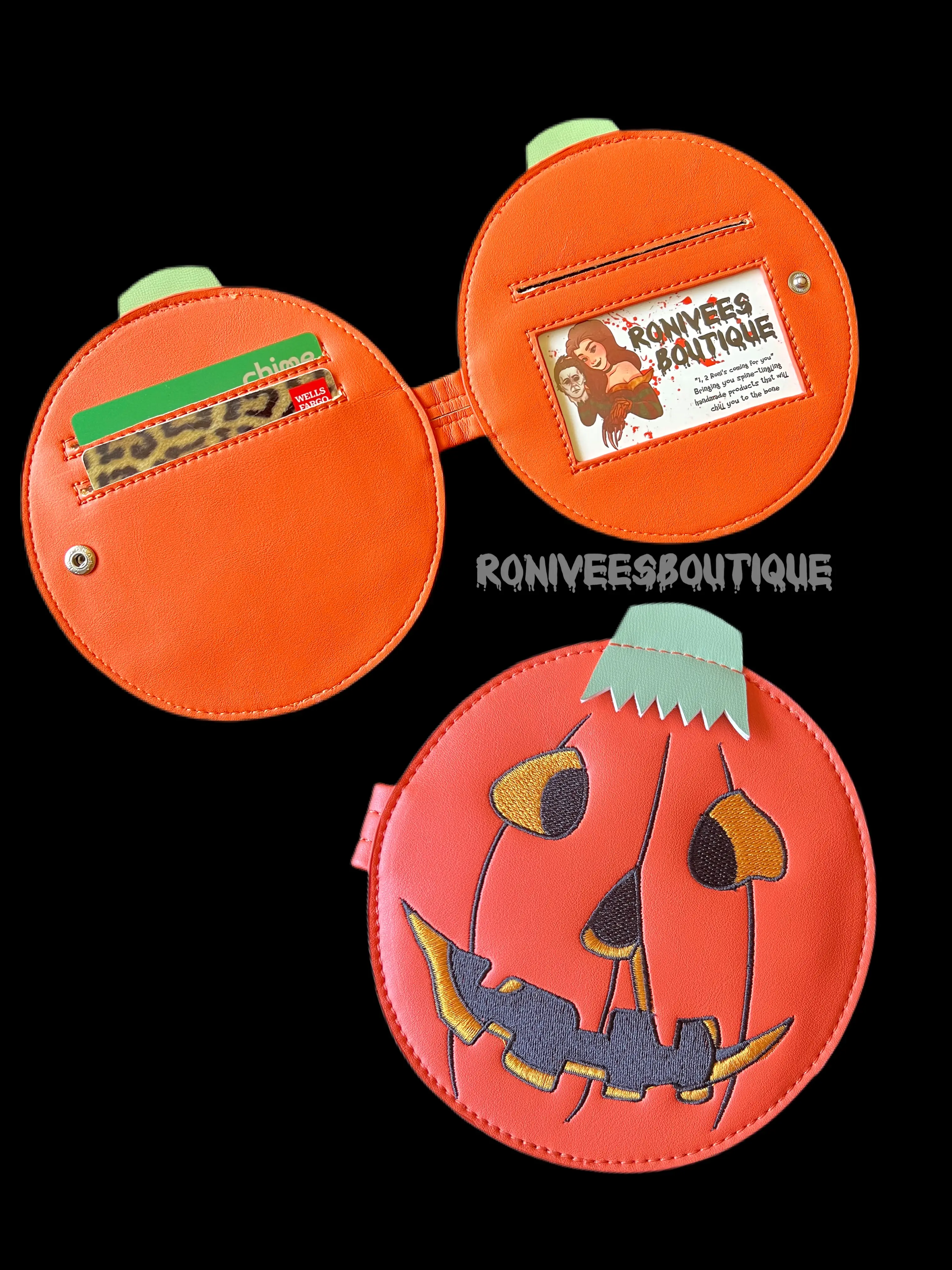 Halloween Jack O Lantern Snap Wallet