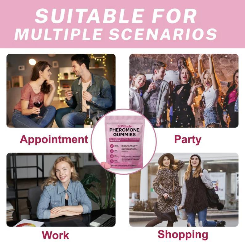 ProYoni Pheromone Gummies (2-Pack) – 60-Day Supply Natural Attraction & Confidence Booster – Sugar-Free Mixed Berry Edibles – 120 Count Total