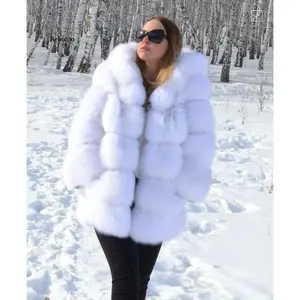 Thick hooded warm faux fur coat, long-sleeved faux fur long jacket, women’s winter faux fur coat, outerwear