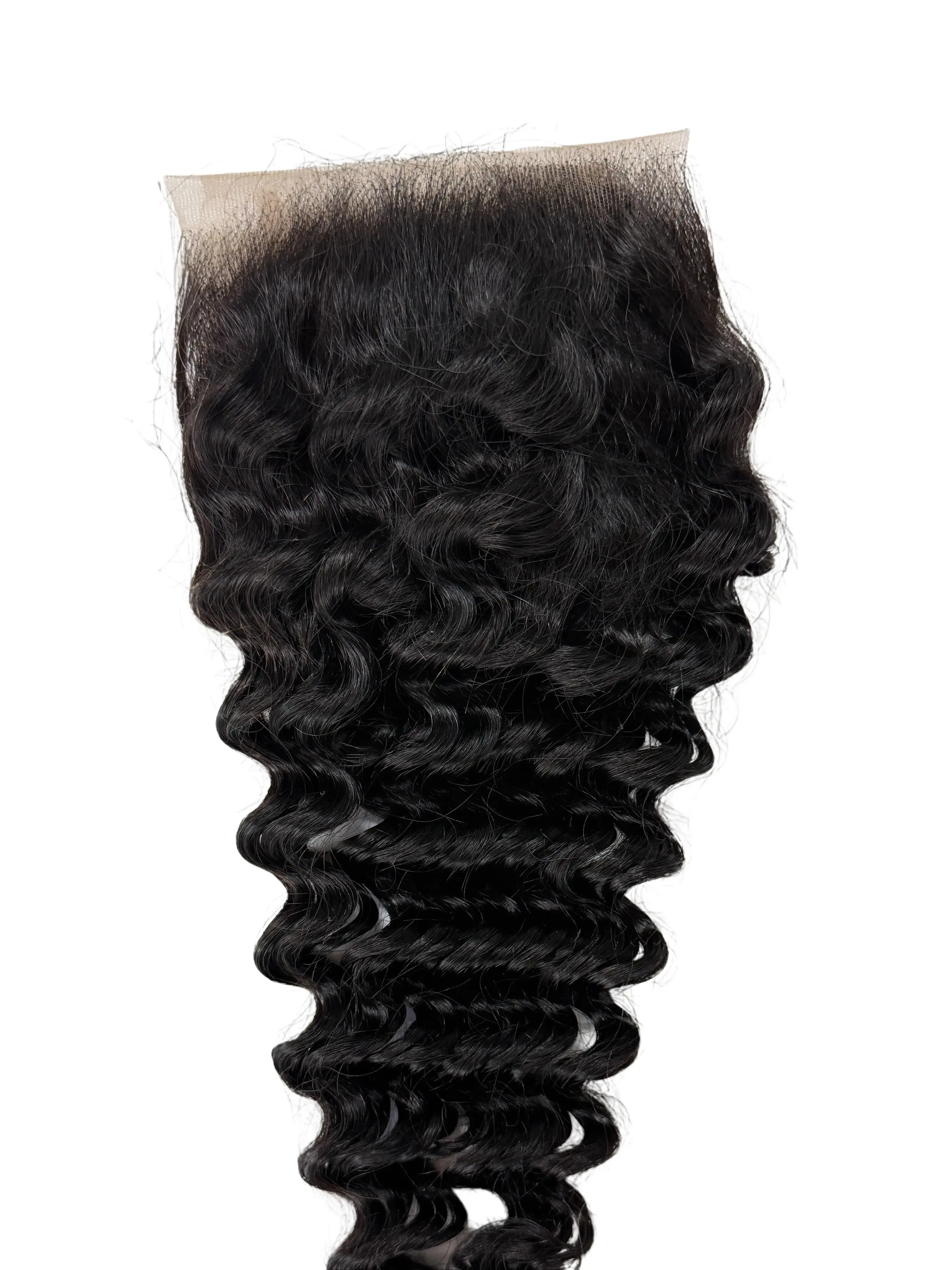 5x5 Deep Wave Hd Lace ClosureTransparent Lace Virgin Remy Human Hair Pre Plucked With Baby Hair Natural Hairline