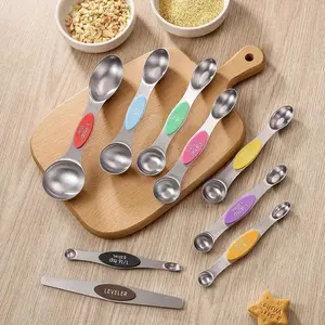 8/9Pcs Double Sided Magnetic Measuring Spoons, for Liquid & Dry Ingredients, Fits Spice Jars, Precise Measurement