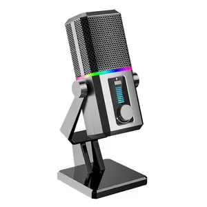 Professional USB/XLR Dynamic Mic: RGB Gaming & Podcast Microphone with Mute Button, Real-Time Monitoring & Noise Isolation, Plug & Play for PC/Mac/PS5 - Ideal for Streaming, Singing & Recording
