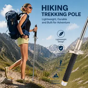 Adjustable Telescopic Trekking Pole, Lightweight Aluminum Walking Stick with Anti-Shock System for Hiking, Camping & Backpacking