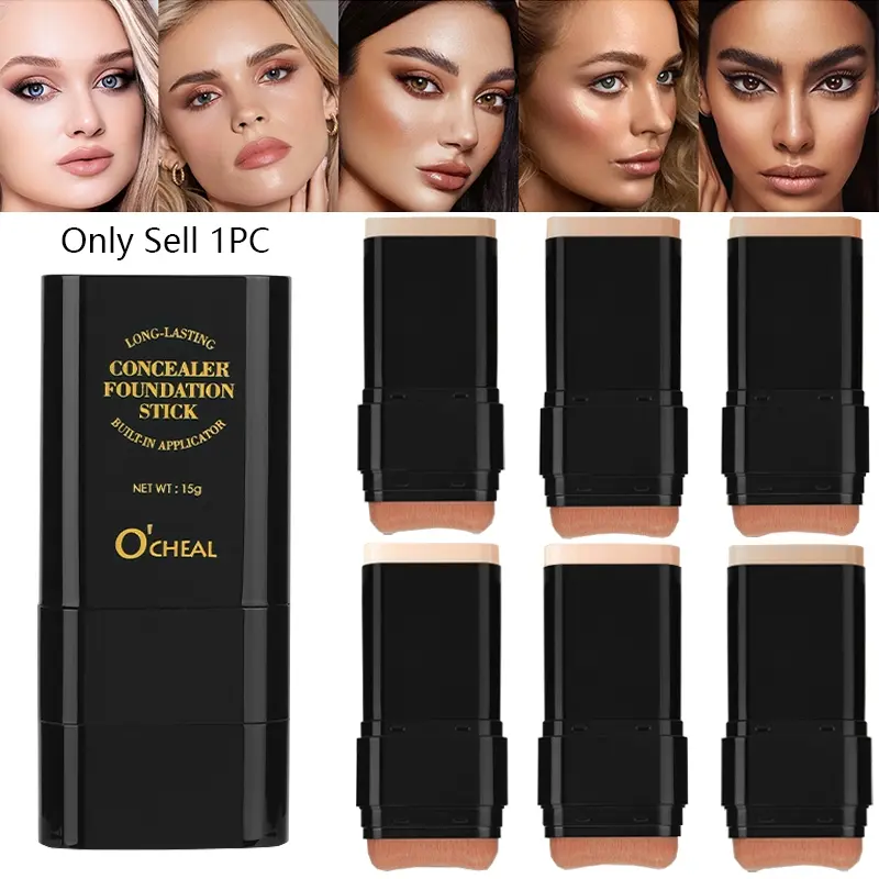 Rotating concealer Balm foundation stick conceals blemishes, is waterproof, easy to apply, long-lasting, lightweight, natural, and provides a natural makeup look