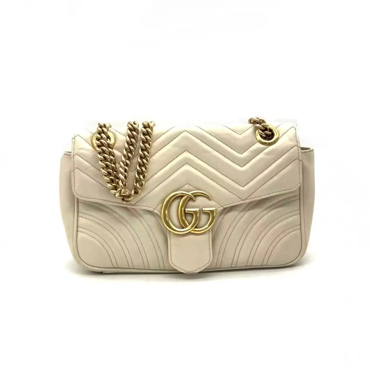 Pre-owned GUCCI leather Shoulder Bags white marmont Should Bag