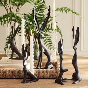 Resin Rabbit Sculpture Decoration, Modern Easter Bunny Statue for Home Office Display, Suitable for Living Room Bedroom Bathroom Shelf Desk Cabinet