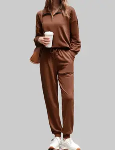 ZEAGOO Sweatsuits for Women Tracksuit Quarter 1/4 Zip Track Suits Set 2 Piece Outfits Casual Jogger Set