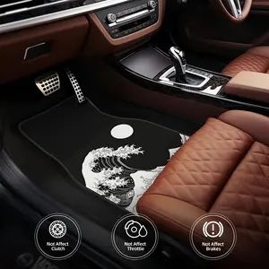 4-Pack, Japanese Corrugated Style Pattern Car Mat, Universal Non-Slip Car Mat, Easy-to-Clean Polyester Mat - 24/7 Use, Suitable for Cars, Trucks, SUVs - Ideal Gift