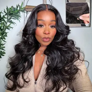 UNice ByeBye Slip Body Wave Wig with Bleached Knots Glueless 7x5 HD Lace Closure Human Hair Wigs Beginners Friendly Natural Scalp