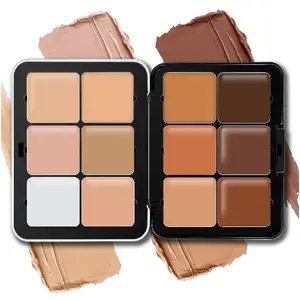 12 Color Full Coverage Concealer Palette – Professional Cream Contour & Highlight Makeup Kit, Color Correcting Concealer Foundation Palette for Dark Circles, Acne Scars, Blemishes, Long Lasting Waterproof Blendable Face Makeup Set