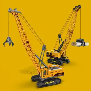 Realistic Kids' Construction Toy Set, Construction Vehicle, Grapple Wood Stone Crane Truck, Smooth Toddler-Safe Halloween Xmas Birthday Gift