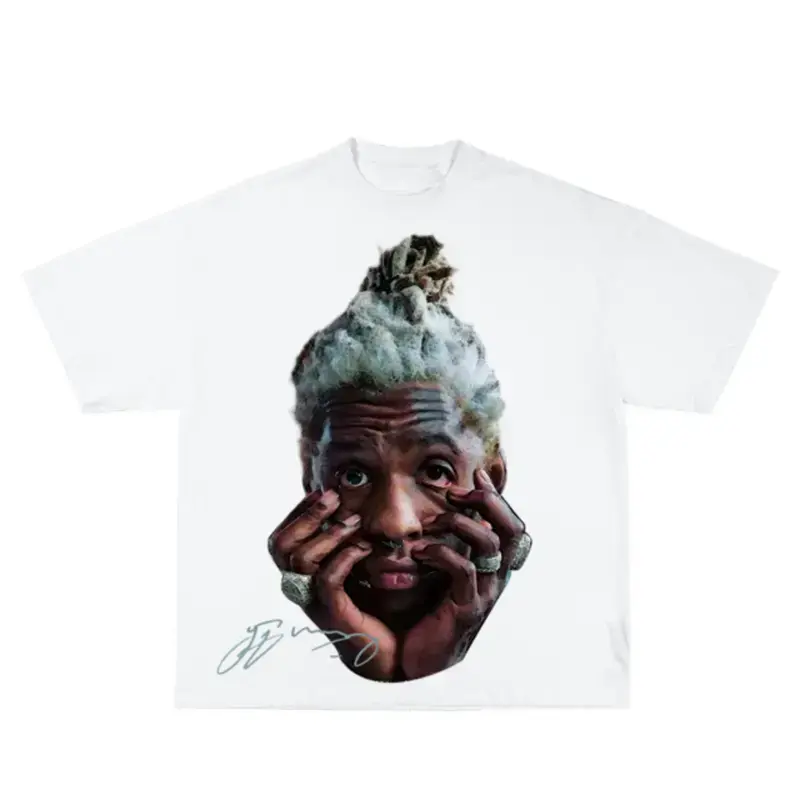 Thugger Inspired Vintage Graphic T-Shirt, 90s Hip Hop Streetwear Tee, Y2K Aesthetic Throwback Shirt, Retro Big Face Graphic Print Top, Classic Basketball Style Short Sleeve Crewneck, Music Culture Fashion Tee, Gift For Rap & Streetwear Fans