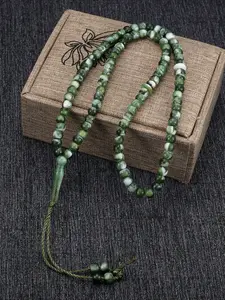 99 Round Beads, Simple Ethnic Style Acrylic Green Prayer Beads, Handheld Beads, for Ramadan, Bracelet, Stackable for Wearing, Suitable for Both Men and Women, For Muslim