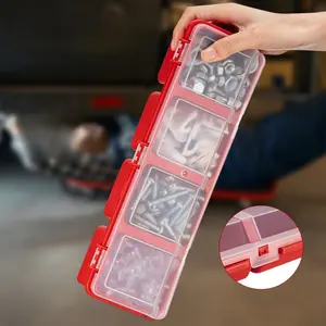 4 Compartment Small Screw Parts Box, Storage Case for Electronics & Hardware, Tool Organizer, Durable Design, Ideal for Organizing Tiny Components, Toolbox Storage Box