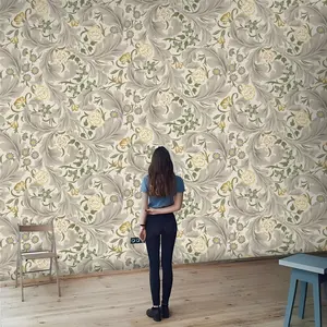 Vintage Floral Pattern Wallpaper, 1 Count Self-adhesive Wallpaper, Waterproof Wall Decor for Home Living Room Bedroom Study Room