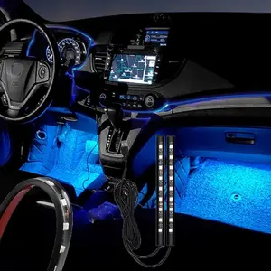 2in1 Car LED Strip Light, Car Interior Foot Lamp Atmosphere Lights, USB Vehicle Decorative Lamp Ambient Night Light Strip, Universal Decorative Lamp Accessory for Car Truck, Car Lighting Accessories
