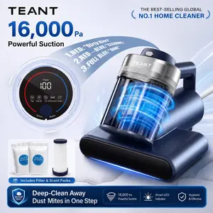 【DealsForYouDays】Teant Mattress Vacuum Cleaner for Dust Mites, 16Kpa Powerful Suction, LED Display & UV-C Light, 149°F Hot Air Sterilization & ith Aroma Tablet, Double-Cup Handheld Vacuum with HEPA Filter for Bed, Sofa, Pet Hair deep cleaner Lightweight s