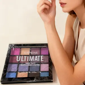 16 Color Blue Witch Eyeshadow Palette, Metallic Finish, Lightweight Waterproof, Holiday Makeup, Multi-Color Glitter, Rainbow Effect