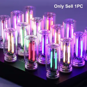 USB Touch Control Transparent LED Night Light, Car Atmosphere Lamp, Edison Bulb, Incandescent LED Filament Bulb, DIY Car Decoration, Adjustable Atmosphere Light