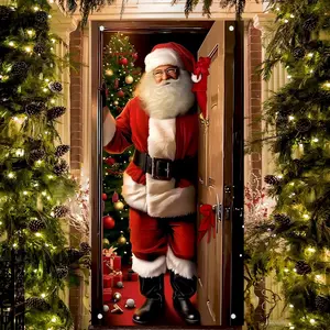 Santa Claus Design Door Hanger, 1 Count Christmas Themed Door Decoration, Festive & Party Supplies for Home & Outdoor Decoration, Ornaments, Customized Door Hanger
