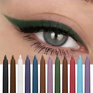 12pcs/set Matte Color Makeup Eyeliner, Long-lasting and Smudge-proof, Highly Pigmented, Smooth Finish, Rich in Color, Women's Gift, Suitable for Women's Daily Parties